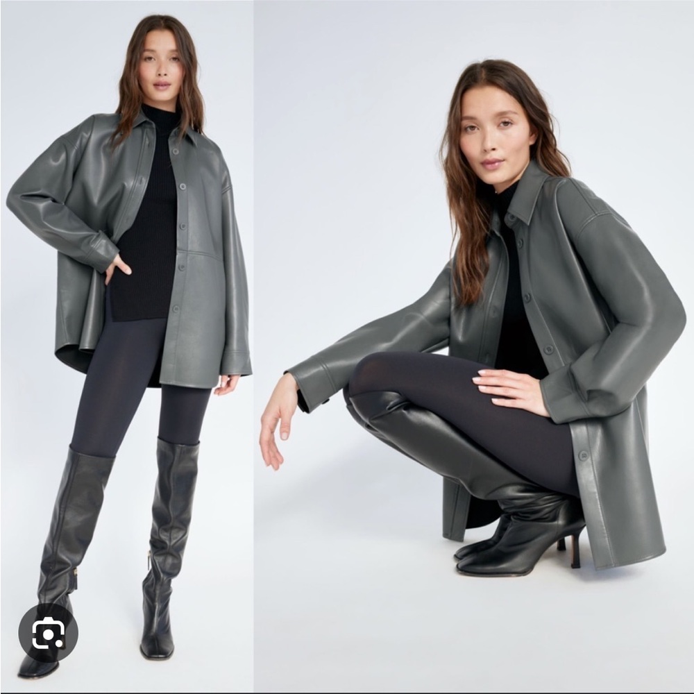 Aritzia Babaton Pelli Shirt Jacket in Smoky Emerald Green (Size 2XS)